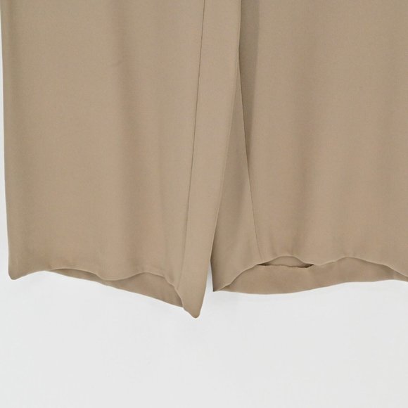 ARMANI COLLEZIONI Womens Silk Blend Pants Unlined Tan Concealed Side Zip Size 8 - Picture 3 of 9